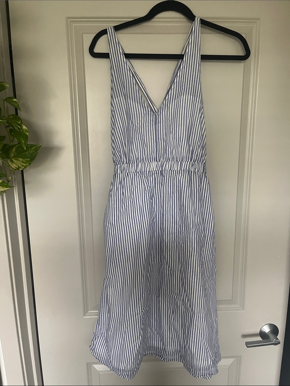 J. Crew Blue and White Striped Sundress